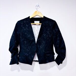 H&M Black floral textured blazer | Feminine contemporary | Size 10